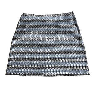 Talbots Women’s Straight Skirt Fish Print Size 16 Blue White Black Beach